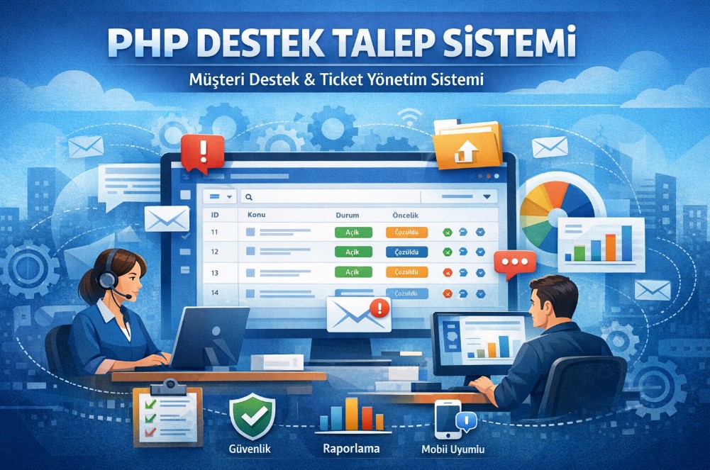 PHP ile geliştirilmiş Ticket (Destek Talep) Sistemi proje ekran görüntüsü